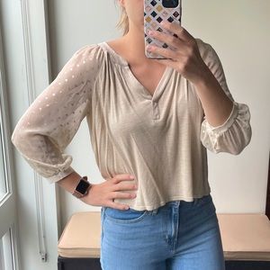 Tan and gold blouse